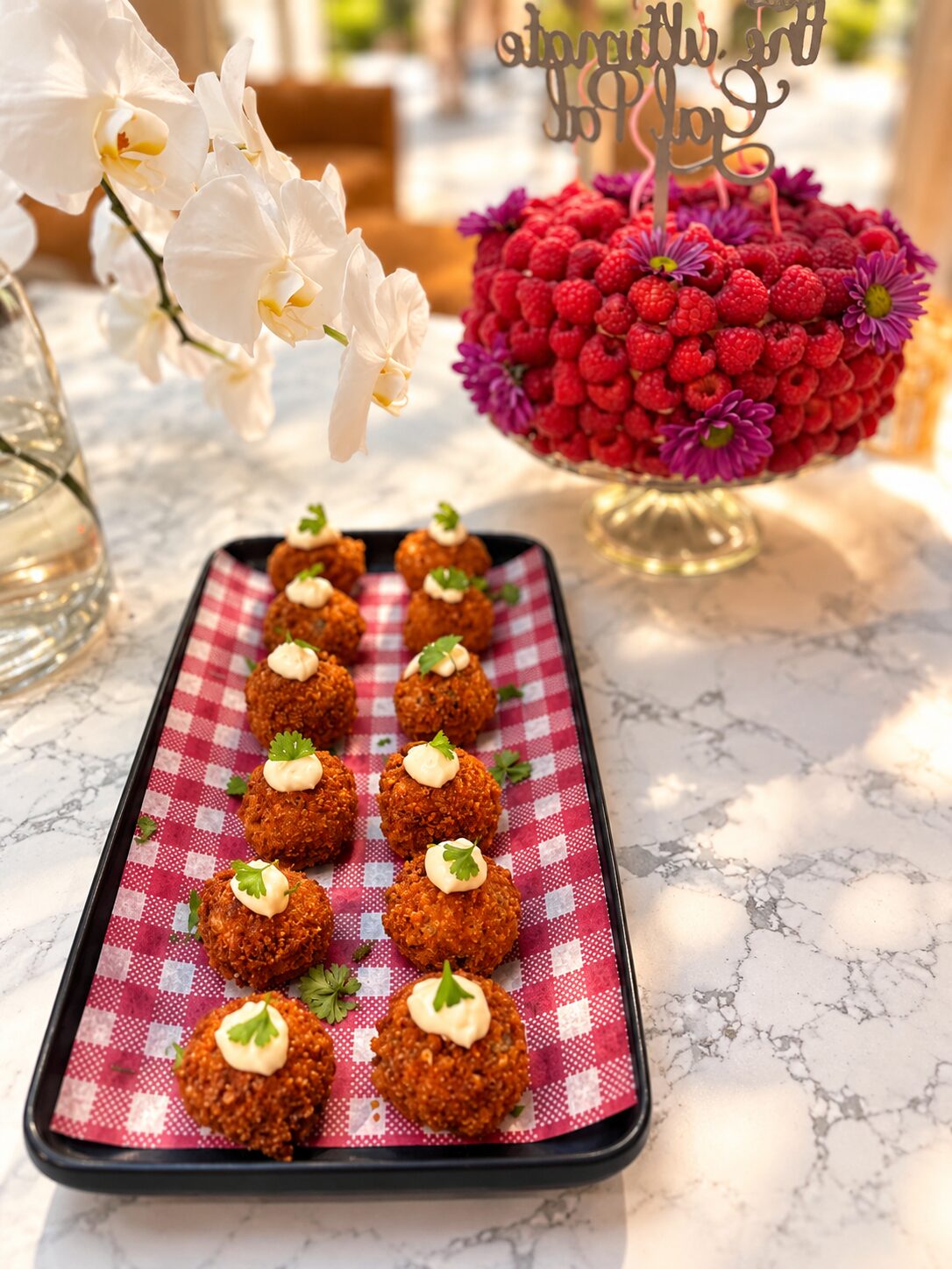 Pumpkin and sage arancini with basil aioli