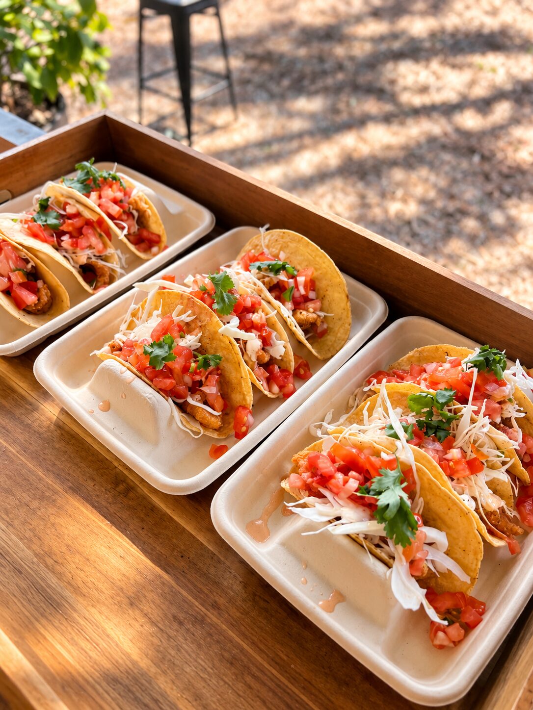 Beer-battered fish tacos with pico de gallo